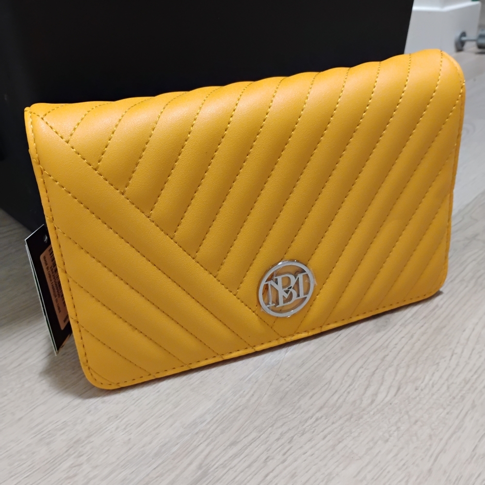 Studio Badgley Mischka  Yellow Quilted Crossbody Bag